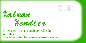 kalman wendler business card