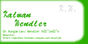 kalman wendler business card